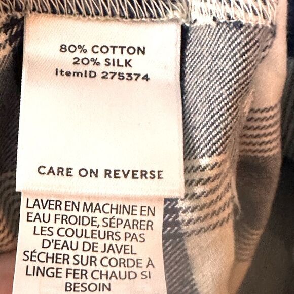 L.L. Bean Silk Blend Blue and White Plaid Flannel Sleeveless Dress Size 8 NWT 📦 - Picture 5 of 9